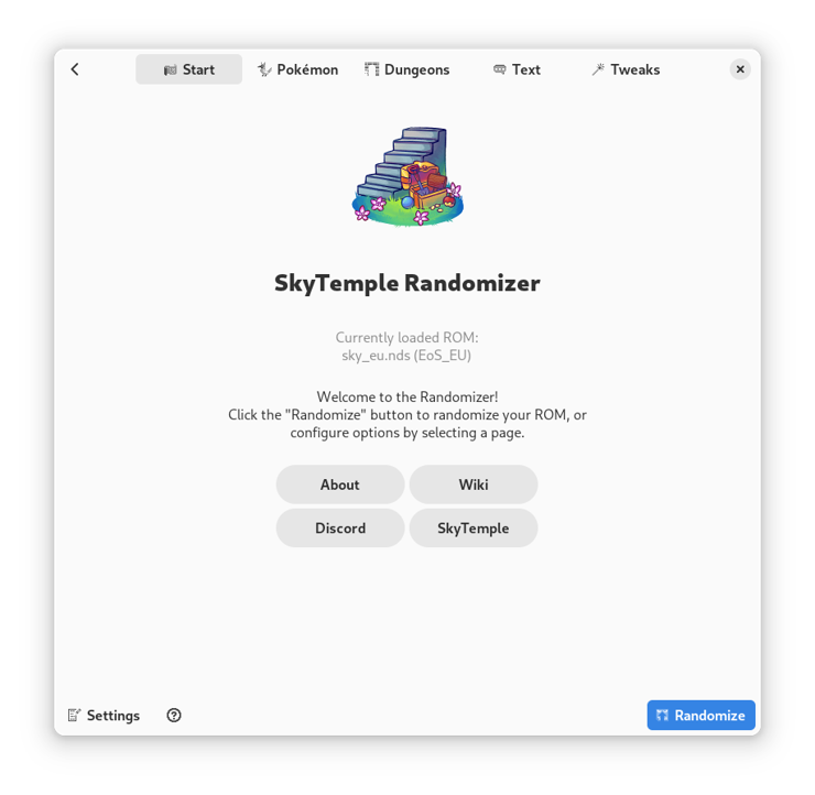 SkyTemple Randomizer 2.0 main view